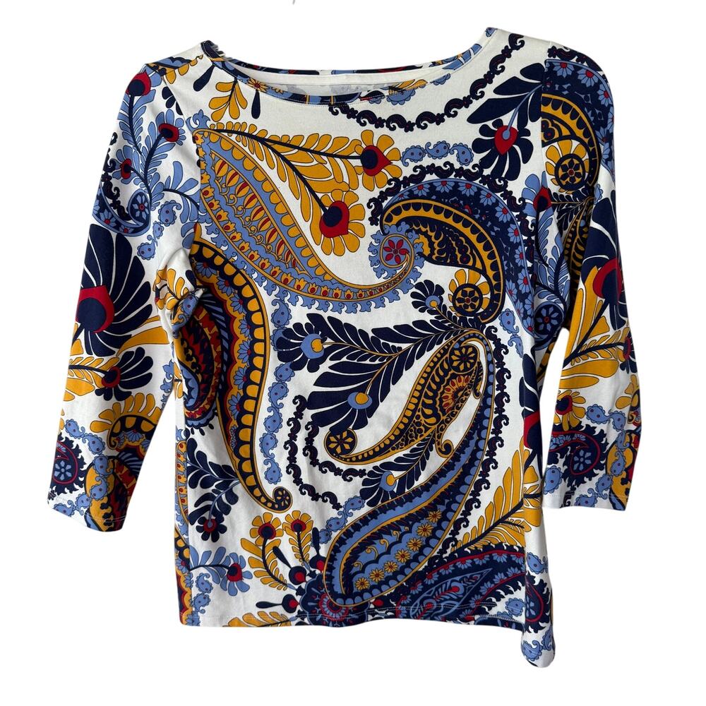 The Talbots Tee Size M/P Scroll Pullover T-Shirt … - image 1